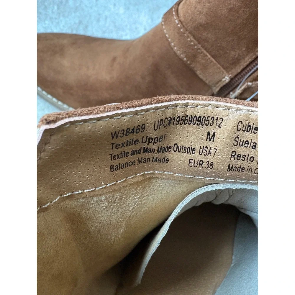 White Mountain Womens Ankle Boot Chestnut Faux Suede Harness Bootie NWT